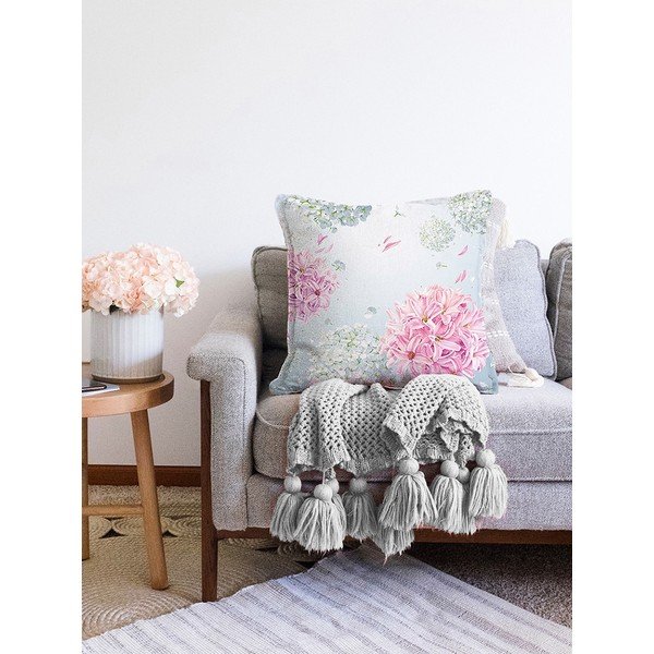 Niebieska poszewka na poduszkę z domieszką bawełny Minimalist Cushion Covers Peony, 55x55 cm-image-2
