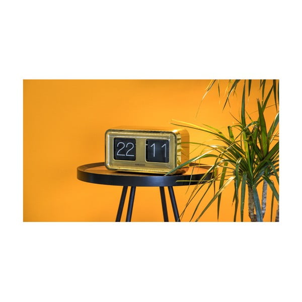 Pozłacany zegar stołowy Karlsson Bold Flip-image-4