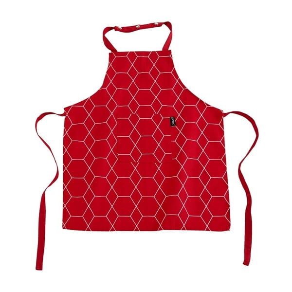 Czerwony
  dziecięcy fartuch kuchenny ZicZac Hexagon