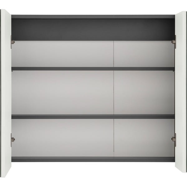 Szara ścienna szafka łazienkowa z lustrem Støraa Wisla, 80x70 cm-image-1