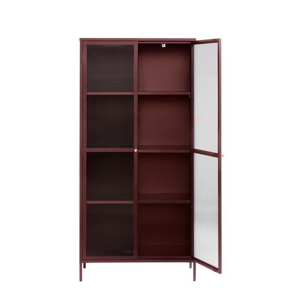 Czerwona metalowa witryna 90x190 cm Bronco – Unique Furniture-image-3
