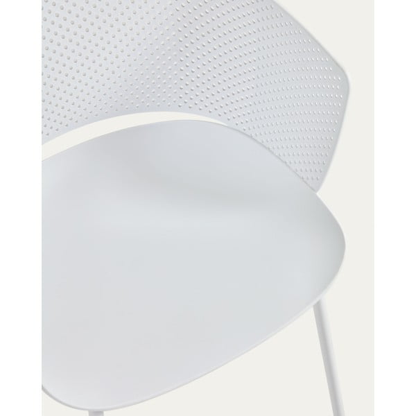 Białe metalowo-plastikowe krzesło ogrodowe Yeray – Kave Home-image-4