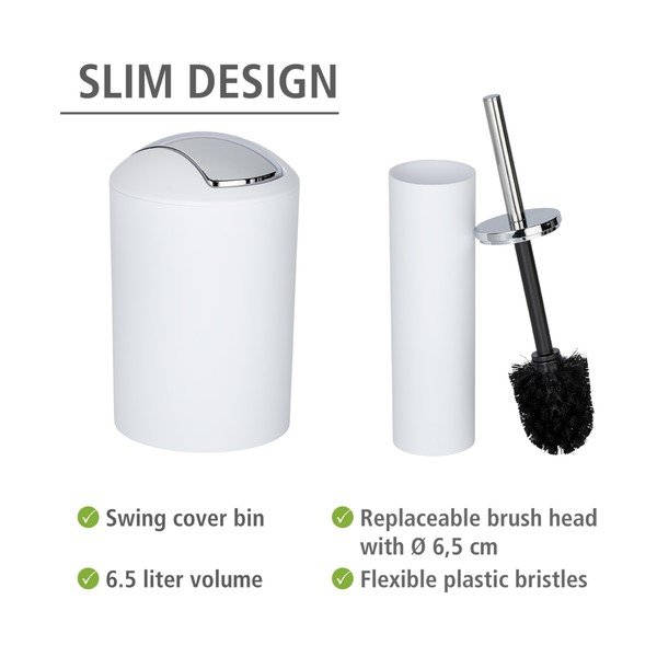 Biały plastikowy zestaw akcesoriów łazienkowych Calvo – Wenko-image-3