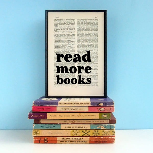 Plakat w
  drewnianej ramce Bookishly Read More Books
