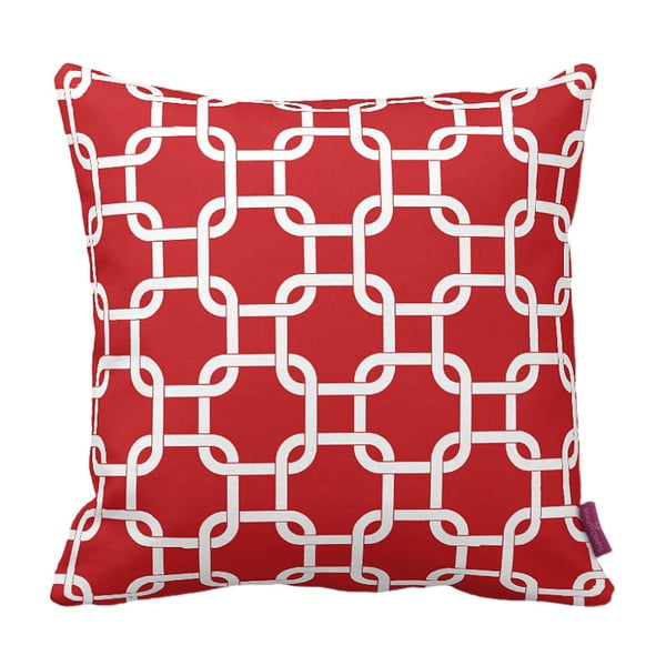 Czerwono-biała
  poduszka Geometrico, 43x43 cm