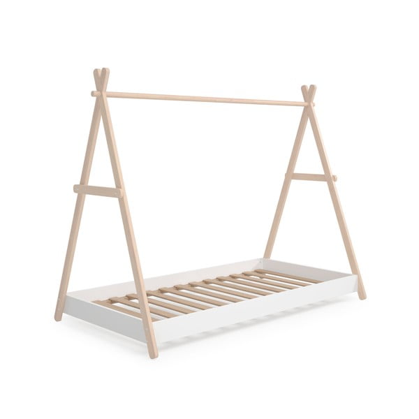 Białe łóżko dziecięce w kształcie domku z drewna sosnowego 90x200 cm Trufa – Marckeric-image-4