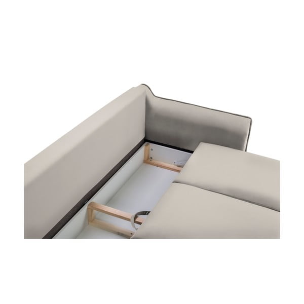 Beżowa aksamitna sofa rozkładana Kooko Home Basso-image-4