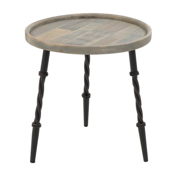 Drewniany stolik z metalowymi nogami InArt, ⌀ 45x46 cm