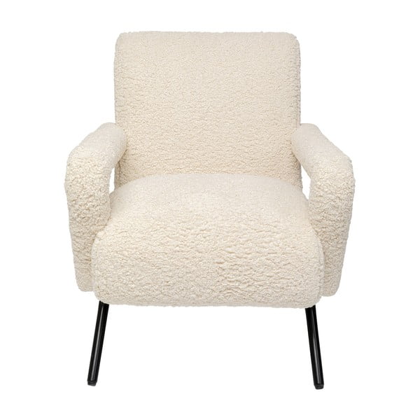 Kremowy fotel z materiału bouclé Sascha – Kare Design