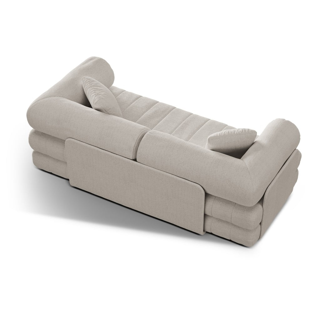Beżowa rozkładana sofa z materiału bouclé 206 cm Kemi – Cosmopolitan Design (zdjęcie 4)