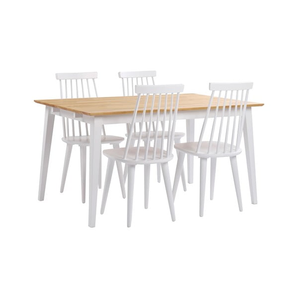 Dębowy stół z białymi nogami, 140 x 90 cm-image-3