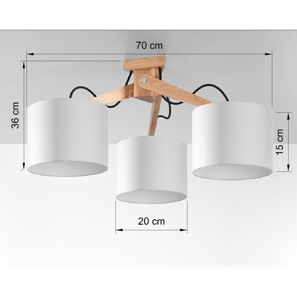 Biała lampa sufitowa Sollux Donna, dł. 70 cm-image-2