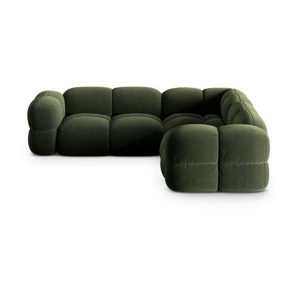 Zielony aksamitny narożnik Loretto – Cosmopolitan Design