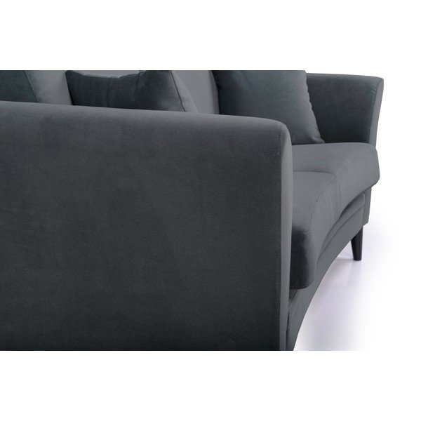 Ciemnoszara aksamitna sofa Scandic Eden, 165 cm-image-1