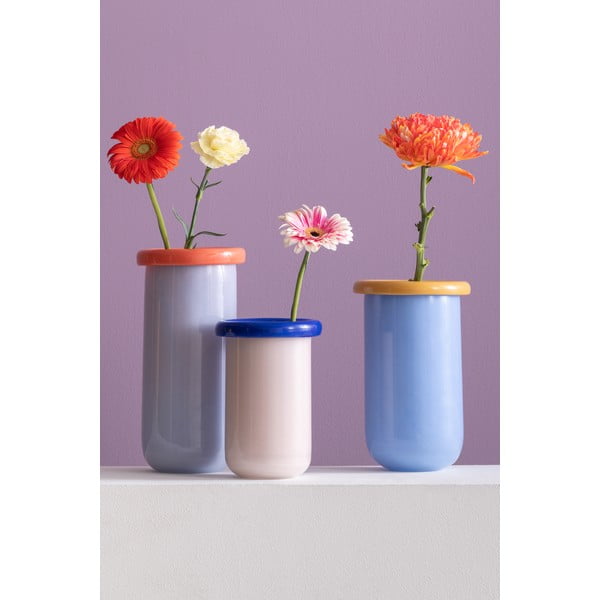 Niebieski szklany wazon (wysokość 25 cm) Plegado  – PT LIVING-image-1