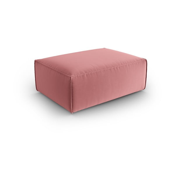 Różowy aksamitny podnóżek Mackay – Cosmopolitan Design