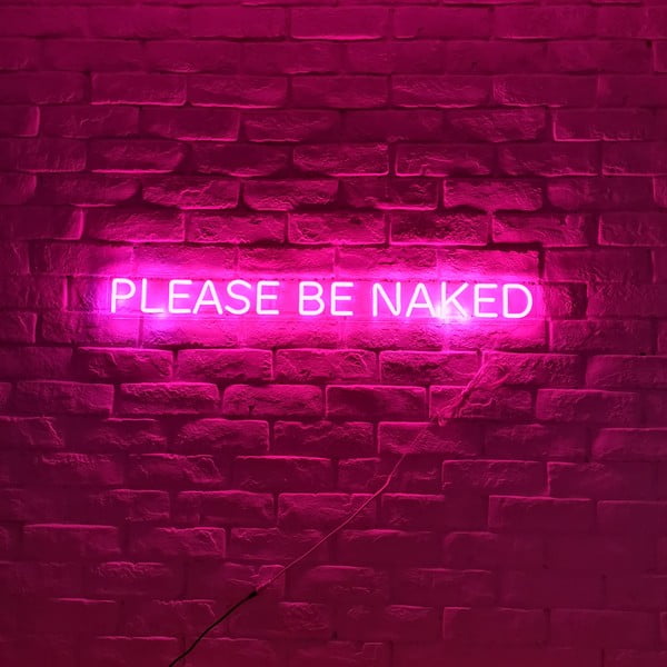 Różowy neon z napisem Candy Shock Naked, 80x8 cm