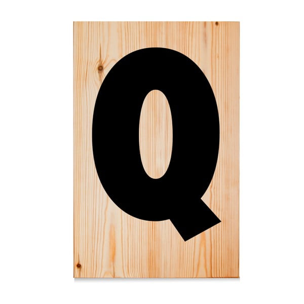 Drewniana tabliczka Letters Q