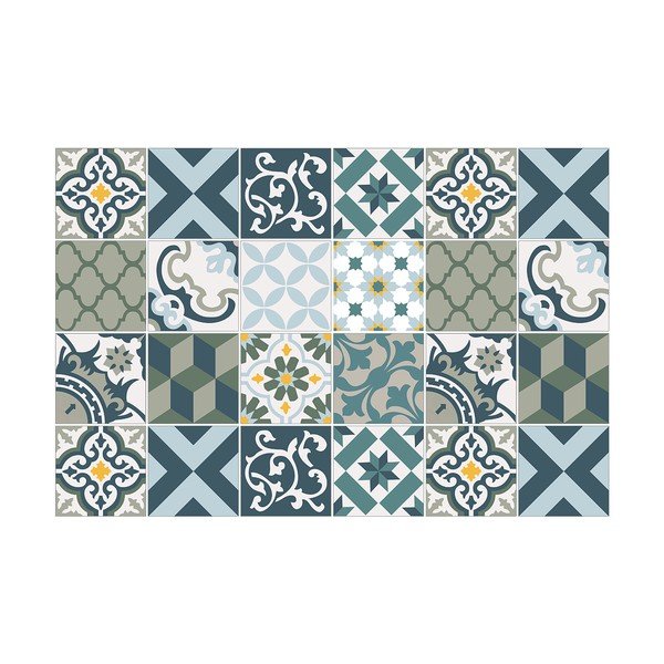 Komplet 24 naklejek ściennych Ambiance Azulejos Rony, 10x10 cm-image-2
