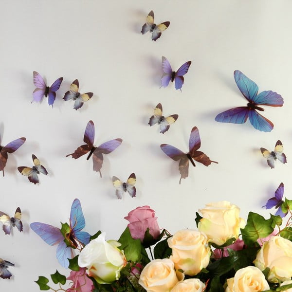 Naklejki motyle 3D WALPLUS Streak Butterfly Blue