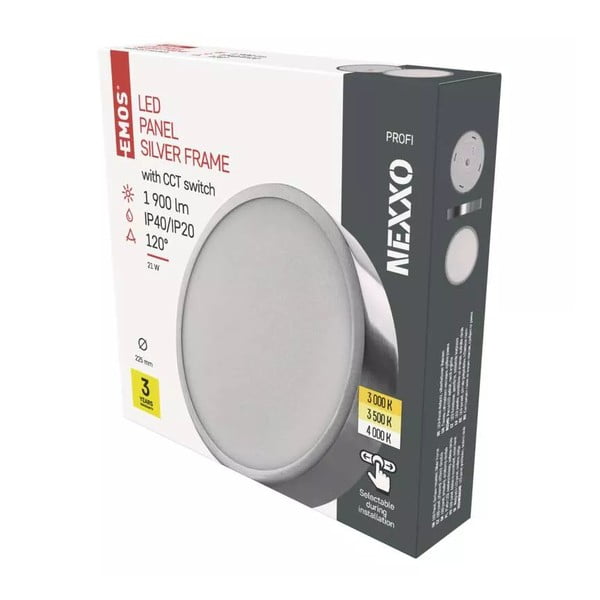 Lampa sufitowa LED w kolorze srebra z połyskiem Nexxo – EMOS-image-1