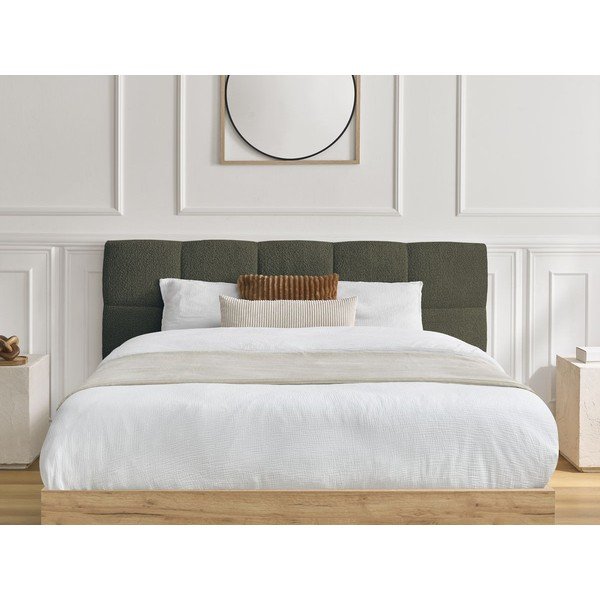 Zielone tapicerowane tapicerowane/z płyty wiórowej łóżko dwuosobowe ze schowkiem ze stelażem 180x200 cm Kumo – Bobochic Paris-image-3