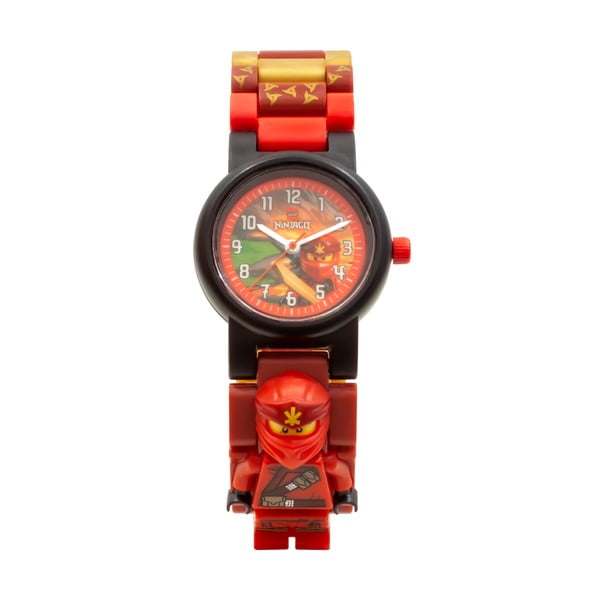 Czerwony zegarek ze składanym paskiem i minifigurką LEGO® NINJAGO Kai-image-2