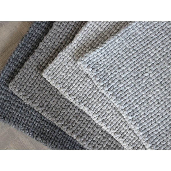 Antracytowy pleciony dywan wełniany Wooldot Braided Rugs, 170x240 cm-image-2