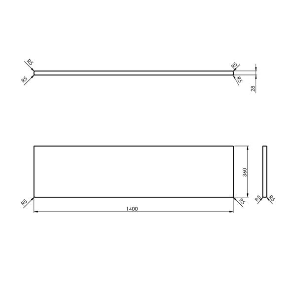 Blat łazienkowy  z litego drewna dębowego w naturalnym kolorze 140x36 cm Woody – Sapho-image-3