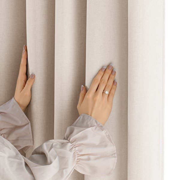 Kremowa zasłona częściowo zaciemniająca (dimout) Calisto – Filumi-image-3