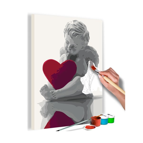 Zestaw płótna, farb i pędzli DIY Artgeist Heart Angel, 40x60 cm