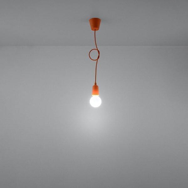 Pomarańczowa lampa wisząca ø 5 cm Rene – Sollux-image-2