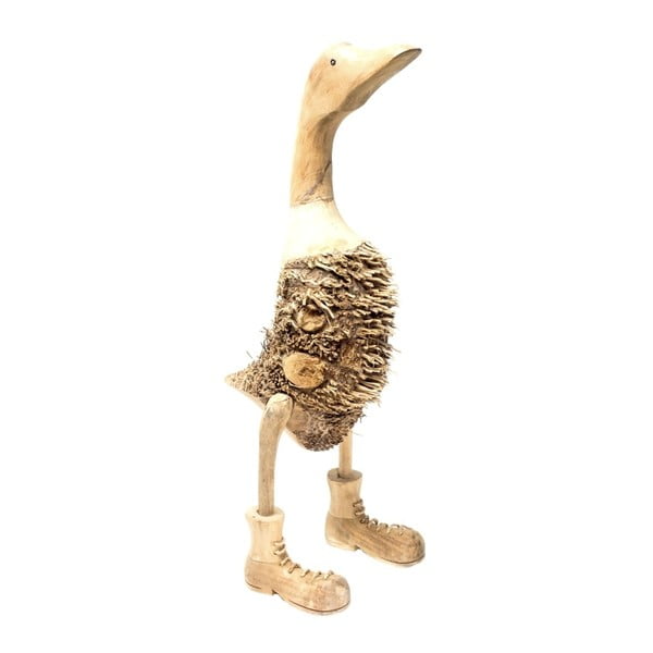 Rzeźba małej kaczki z drewna tekowego Massive Home Duck, wys. 20 cm