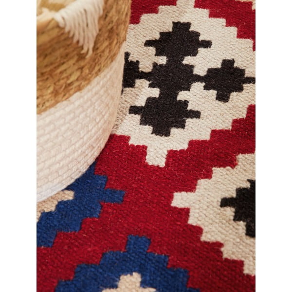 Czerwony wełniany chodnik dwustronny tkany ręcznie 60x190 cm Kamal Rami – Nouristan-image-4