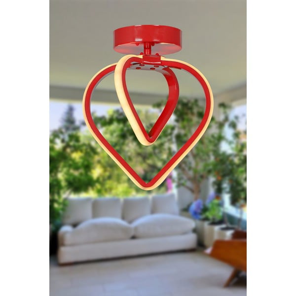 Czerwona metalowa lampa sufitowa LED Sevinc – Squid Lighting-image-1