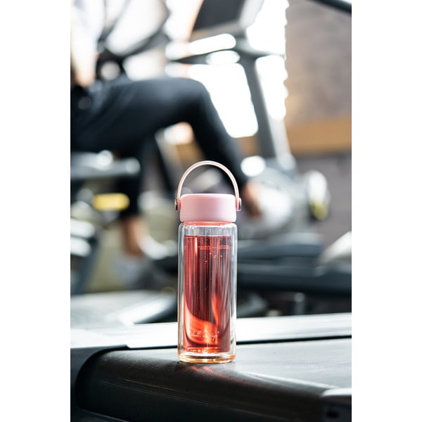 Różowa szklana butelka 350 ml Fuori – Vialli Design-image-2