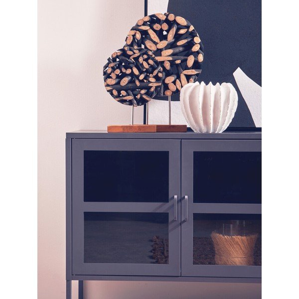 Szara stalowa witryna 140x80x45 cm Acier – Premier Housewares-image-4