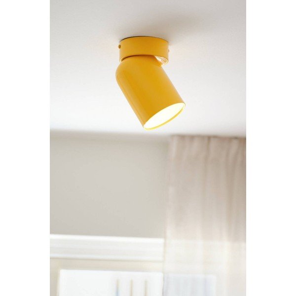 Żółta metalowa lampa punktowa z elastyczną konstrukcją/ze ściemniaczem ø 10,5 cm Ara – Jotex-image-1