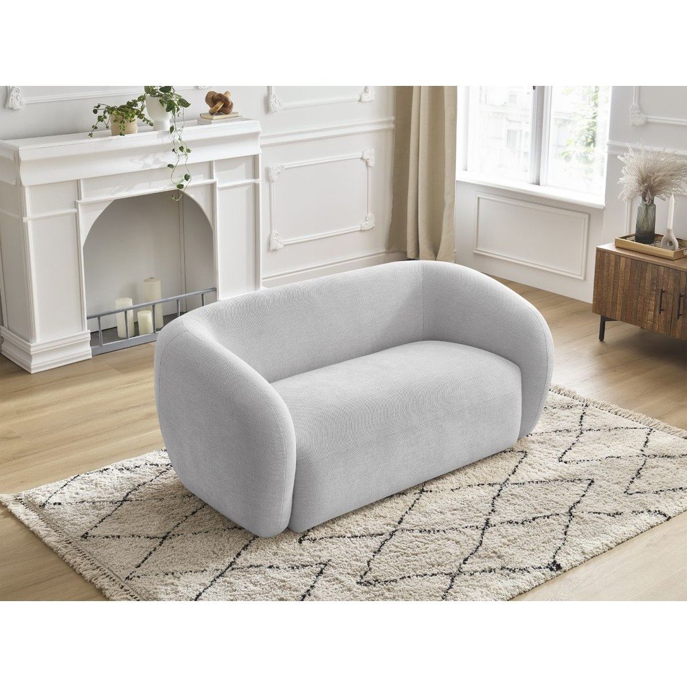 Jasnoszara sofa z tkaniny szenilowej 160 cm Celine – Bobochic Paris (zdjęcie 4)