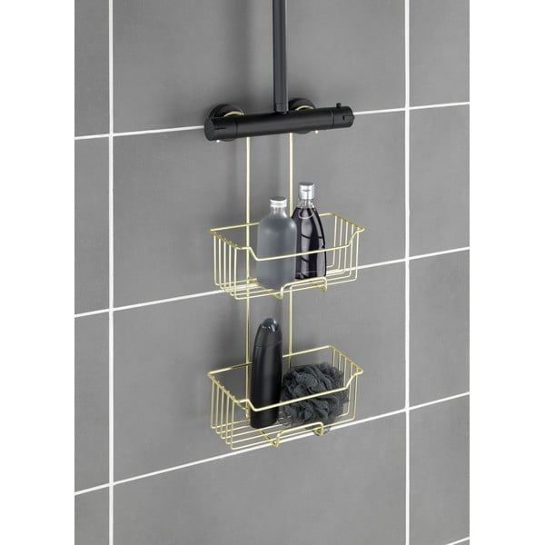 Wisząca półka łazienkowa ze stali nierdzewnej w kolorze złota Milo – Wenko-image-3