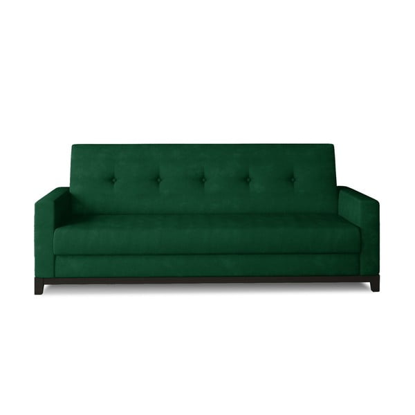 Zielona aksamitna rozkładana/ze schowkiem sofa 216 cm Selene – ELTAP