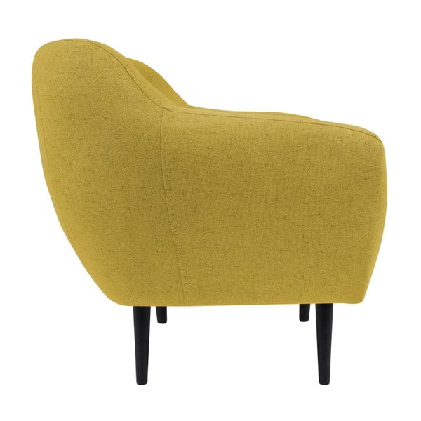 Żółty fotel z brązowymi nogami Mazzini Sofas Piemont-image-2