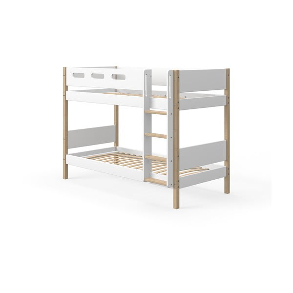 Białe łóżko piętrowe dla dzieci Flexa White, 90x200 cm