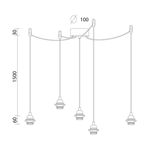 Lampa wisząca Uno Basic, biało-czarna-image-2
