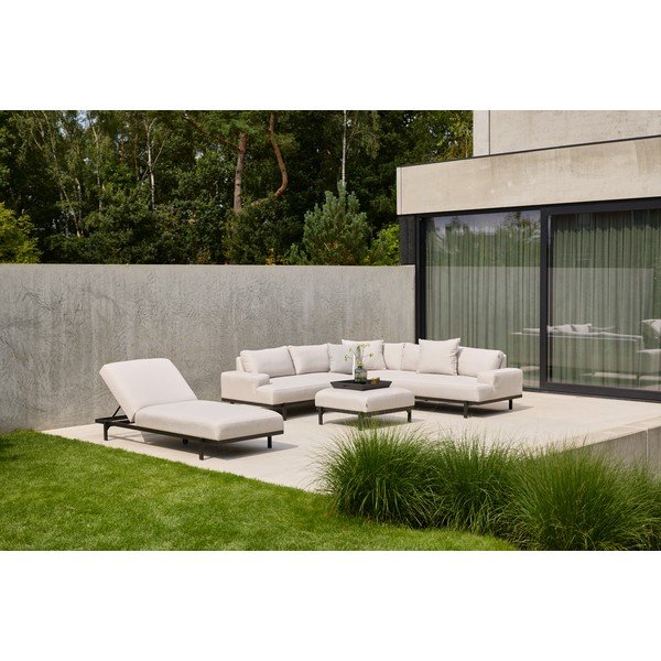 Jasnoszara aluminiowa sofa ogrodowa (lewostronna) Lucas – Hartman-image-1