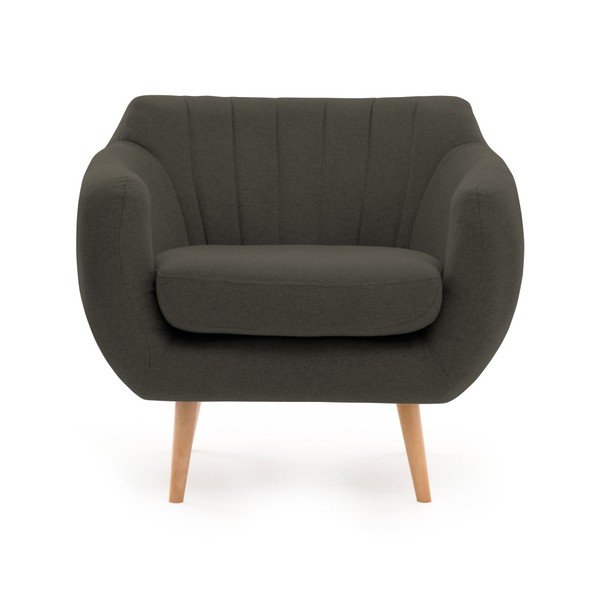 Ciemnoszary fotel z naturalnymi nóżkami Vivonita Kennet-image-2