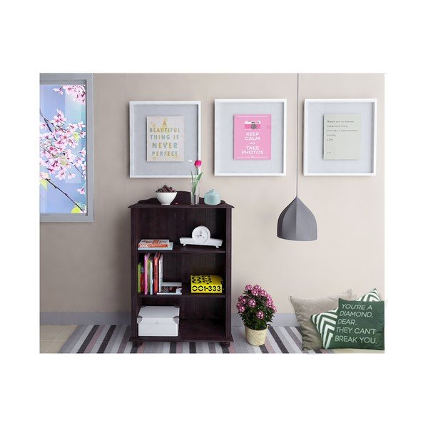 Brązowy regał z litego drewna sosnowego 77x116 cm Ella – Støraa-image-1