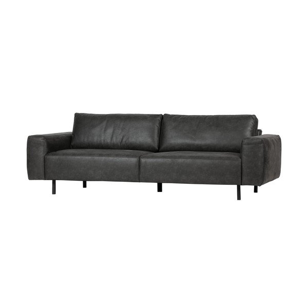 Antracytowa sofa z imitacji skóry WOOOD Rebound-image-3