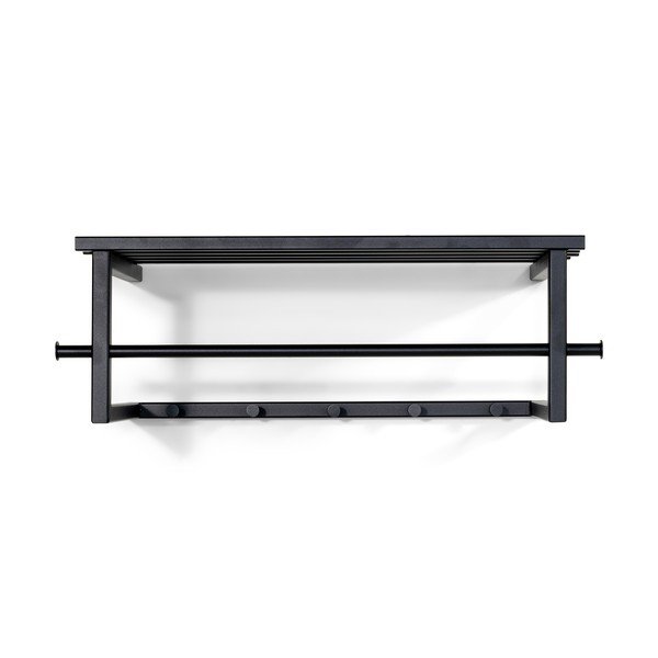 Czarny metalowy wieszak ścienny z półką 76 cm Marco – Spinder Design-image-2