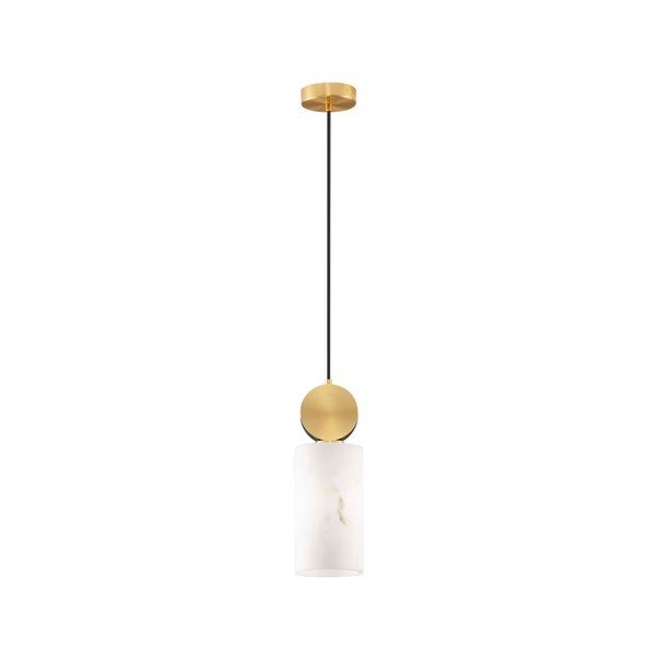 Kremowa/w kolorze mosiądzu lampa wisząca w dekorze kamienia ø 12 cm Maru – Nova Luce